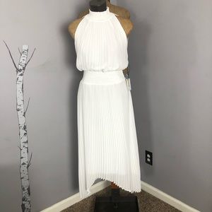 Slate White Pleated Dress